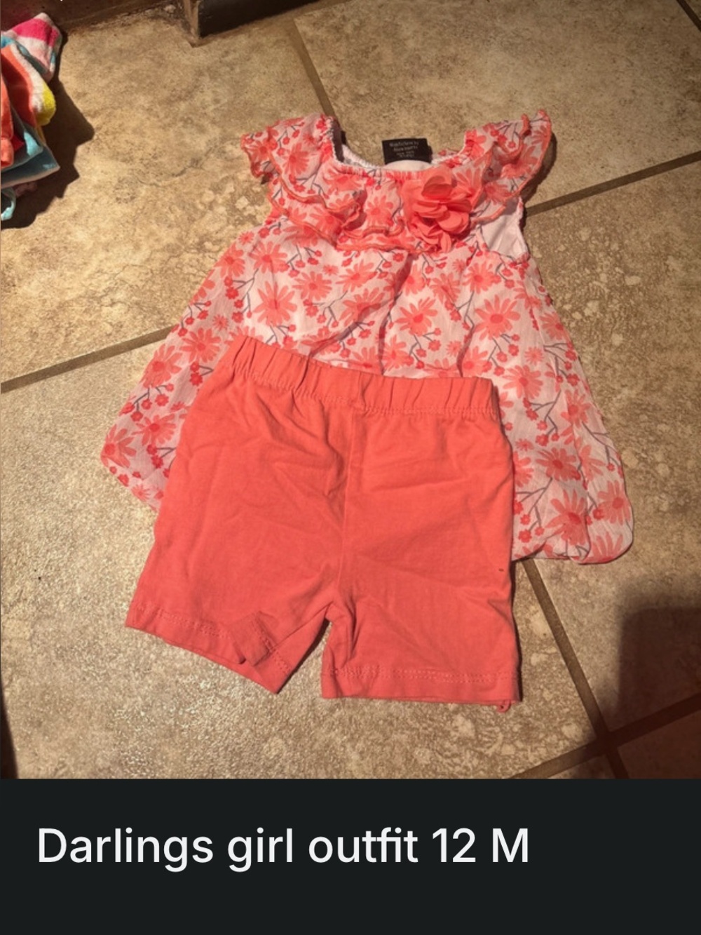 Darling Coral Floral Matching Set for Girls